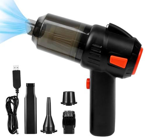 Fydun Aspirapolvere Portatile Senza Fili Compatto per Casa e Auto, Mini Aspirapolvere Portatile 3-iN 1 con Aspirazione Potente, Luce LED e Accessori Multipli