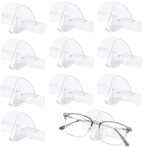 Gansdnek 10 Piezas Organizador de Gafas de Sol, Soporte para Gafas Montaje en Pared, Estante Portagafas Autoadhesivo de Pared, Expositor de Gafas de Forma de Nariz para Colgar Gafas y Exponer Gafas