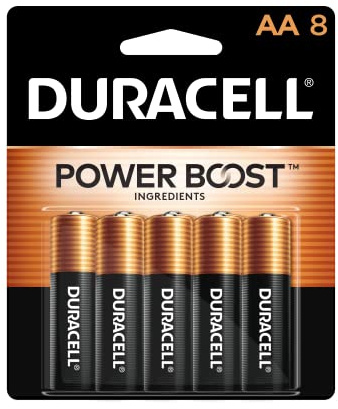 Duracell Coppertop Double AA Batteries with Power Boost Ingredients, 8 Count (Pack of 1) Long-lasting Alkaline Double AA Battery for Household and Office Devices