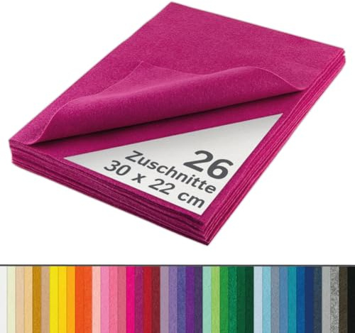 The Felt Store - Bastelfilz Filzzuschnitte in weinrot aus synthetischem Filz 26 Stück