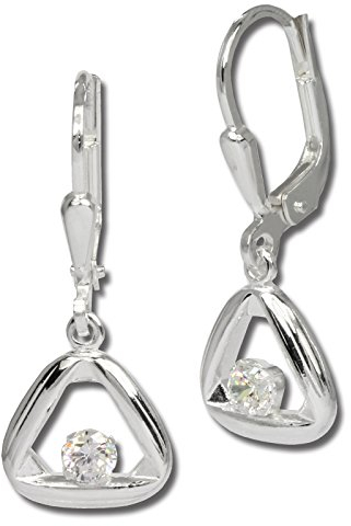 SilberDream Ohrringe Damen 925 Silber Ohrhänger Triangel Zirkonia weiß SDO546W Silber Ohrhänger