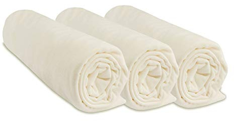 Juego de 3 sábanas de 40 x 80 cm, Extensible para 40 x 90 cm, capazo de Cuna, 40 x 80, 100% algodón, Color Crudo | Transpirable | Sueño Saludable | Easy Dort | Oeko Tex | Europa