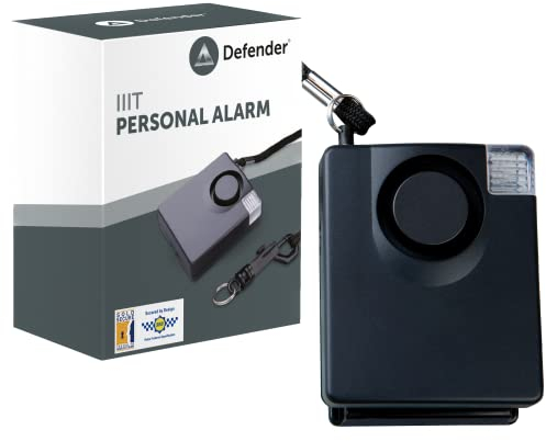 Defender IIIT Ultra Loud Personal Attack Alarm - 143dB Siren High Intensity Strobe Light Panic Alarm - Personal Safety Device - Police Accredited