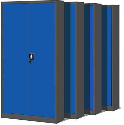 Jan Nowak 4er Set Aktenschrank Metallschrank, abschließbar, 195x90x40 cm