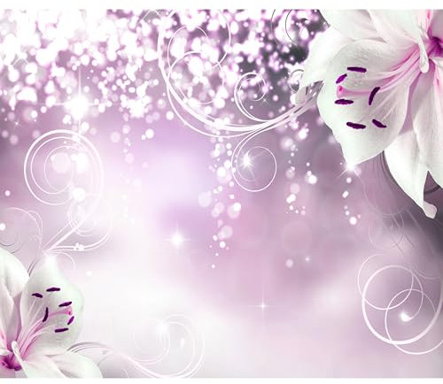 decomonkey Fototapete selbstklebend Blumen Lilien Abstrakt 343x256 cm XL Selbstklebende Tapeten Wand Fototapeten Tapete Wandtapete klebend Klebefolie Orchidee Abstrakt rosa