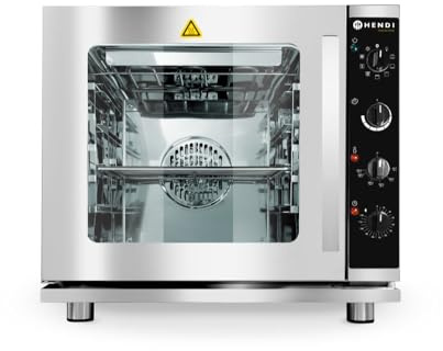 HENDI Kombidämpfer, mit Grill, Heißluft- mit Dampfbackofen, Inkl. 1 Rost GN 2/3, Temperatur bis 280°C, 4x GN 2/3, 230V, 3000W, 620x555x(H)585mm, Edelstahl