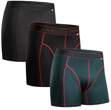 DANISH ENDURANCE Boxer Deportivos Hombre, Transpirables, 3 Pack