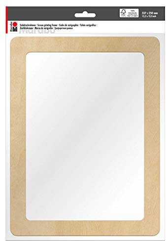 Marabu 0173000000061 - Siebdruckrahmen aus FSC-zertifiziertem Holz, ca. 33,7 x 24,9 x 0,5 cm groß, mit 51T Siebgewebe, ideal für Textildruck mit wasserbasierten Druckfarben