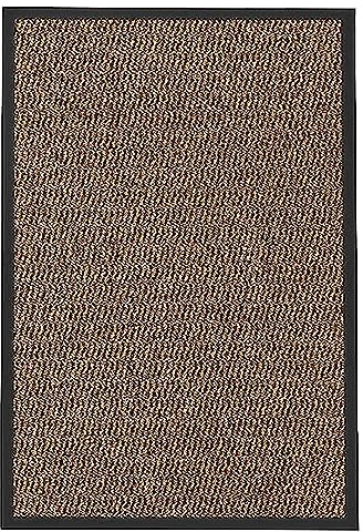 KAV Washable Door Mat Dirt Trapper - Durable Indoor And Outdoor Non-Slip Doormats - Large Floor Mats For Front And Back Door, Home, office - Perfect Dust Absorbent (Brown/Black, 120cm x 180cm)