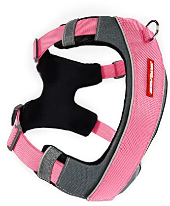 EzyDog No-Pull Hundegeschirr für Mittelgroße und Große Hunde, X-Link Anti Zug Geschirr Hund Verstellbar, Reflektierendes, Größenverstellbar, Brustgeschirr Gepolstert (M, Rosa)
