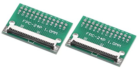 sourcing map FPC FFC Converter Connector Board 24P 1.0mm on Socket Side, Back 0.5mm, to DIP 2.54mm for LCD 3D Printer DVD TV Laptop Audio Pack of 2