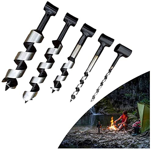 HH-CC Manueller Survival-Bohrer – Mehrzweck-Scotch-Eye-Holzbohrer-Set – Hochleistungs-Handbohrer-Bohrer-Survival für Outdoor-Bushcraft Camping Shelter Building Travel Games,30mm