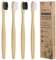 Lot de 4 brosses à dents micro-nano en bambou doux avec 20 000 poils conçus pour les gencives sensibles des enfants et des adultes (poils blancs et gris)