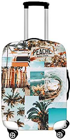 Morbuy Elastisch Reise Kofferhülle Kofferschutzhülle Koffer Schutzhülle mit Reißverschluss Luggage Cover Waschbar 3D Drucken Gepäck Cover mit Kofferschutz-Bezug (Hawaii,XL (30-32 Zoll))