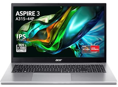 Acer Aspire 3 A315-44P-R732, Ordinateur Portable 15.6 Full HD LED, PC Portable (AMD Ryzen 7 5700U, RAM 16 Go, SSD 512 Go, AMD Radeon Graphics, Windows 11 Famille) Clavier AZERTY, Laptop Gris