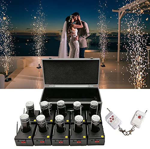 琛胜 Fuochi D'artificio Senza Fili,Macchina per Scintille Fredde,Trigger a Getto da Palco,Macchina per Fontana di Scintille,Ricevitori Pirotecnici 4/6/10,per Attrezzature per Feste di Matrimonio,10Cues
