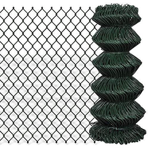 Tidyard 25m Maschendrahtzaun H?he 80 cm | Gitterzaun Drahtzaun Metall Gartenzaun | Drahtst?rke: 2,8 mm Maschgr??e: 60 x 60 mm Grün