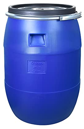 BAUPROFI Fass mit Spannring 60l blau