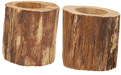 Yardwe 2 Stücke Naturholz Sukkulenten-pflanzer Blumentopf Aus Naturholz Sukkulenten-übertopf Blumenbehälter Für Garten Balkon Terrasse