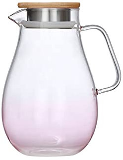 GRFIT Brocca Acqua Brocca in Vetro Multicolore con Manico e beccuccio Resistente alla Temperatura Carafe Luce caraffa di Lusso teiera Jug (Blu/Rosa) Caraffa Acqua (Color : Roze)