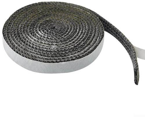 Joint de verre autocollant, corde plate pour poêle à granulés, joint de chauffage avec joint autocollant pour porte de four (6 mm x 20 mm x 2 m)