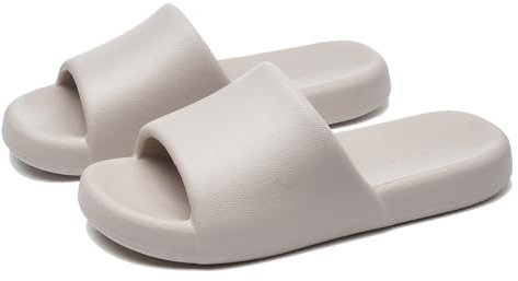 Cliont Badelatschen Herren Damen Schlappen Wolke rutschfeste Hausschuhe Sommer Badeschlappen Indoor Grau 36/37 EU