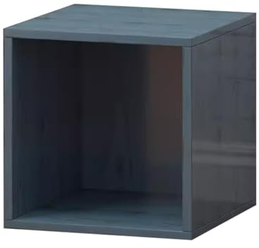 Stapelbar förvaringskub, Cubby Organizer, Hörnbokhylla Trä, Golvstående, Bokhylla Förvaringsbokhylla för sovrum, Vardagsrum, Kontorsbokhylla (blå a)