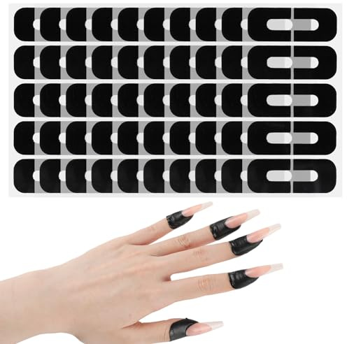 100 Stück Nagellackschutz für Finger 99,99%+ UV-Fingerschutz Nagelhautschutzband für Nagelmalerei U-förmiges Nagellack-Barriere-Abziehen mit französischer Spitze für Nägel Stempel Nagelkunst