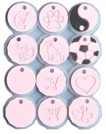 White Shopping Cart Discs Silicone Mold Unique Family Friendly Silicone Mold DIY Crafts Home Decor Casting Molds