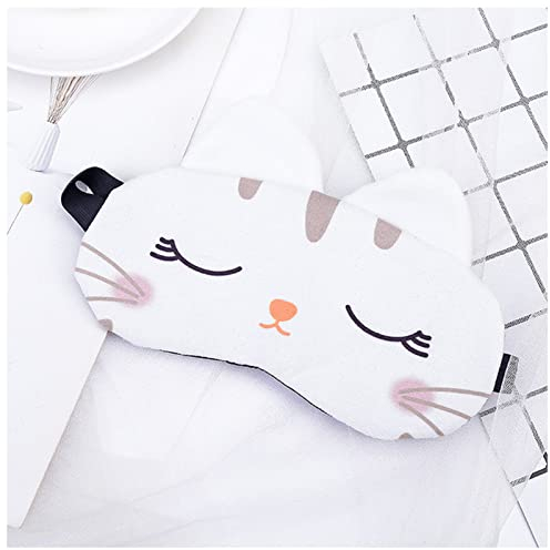 Schlafmaske Schlaf Augenmaske Eyeshade Baumwolle Katze Eyepatch Schlafmaske Nette Augenabdeckung Reisende Reste Augenband Schlafhilfe Augenägläubiger Augenmaske Schlafmaske(Size:White cat)