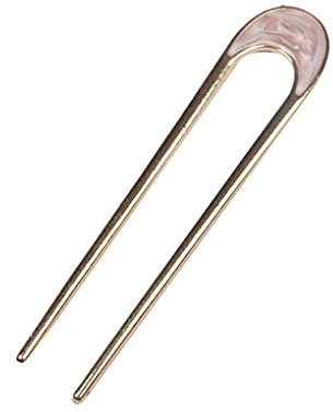 budiniao Fasce a forma di U Strumento di modellazione di semplicità geometrica Prop Elegante metallo da donna Forcella Coda di cavallo Indossare un bastoncino per capelli da sposa, Rosa