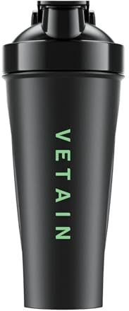VETAIN Protein Shaker 700 ml - Auslaufsicher - BPA frei - Spülmaschinenfest - Eiweiß Shaker mit Messskala - Edelstahlball für cremige Shakes - Premium Eiweißshaker für Fitness & Gym