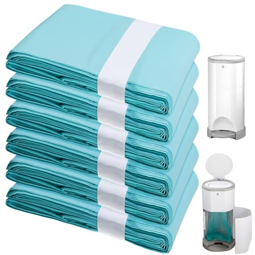 6 Stück Windeleimer Nachfüllfolie Kompatibel mit Korbell: 16L Nachfüllbeutel Nachfüllfolie Windeleimer Müllbeutel Windeltasche geruchsdicht, Blau