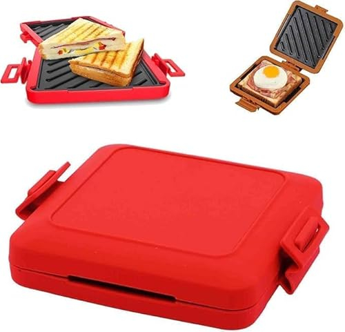 CXAPRDSH Microwave Toastie Sandwich Maker,Fast Time Saving Microwaveable Press Toaster,Fast Time Saving Microwave Sandwich Maker,for Grilled Cheese/Bread/Sandwich/Pizza
