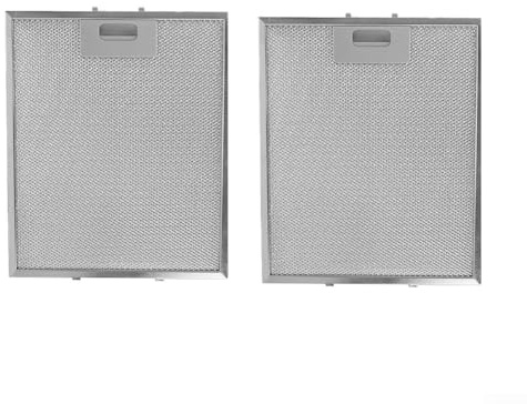 2 x Aluminium-Mesh-Fettfilter für Rangemaster Dunstabzugshaube, silberfarben, 30 cm x 25 cm