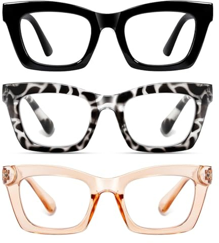 Hubeye Retro överdimensionerade blåljusfilter glasögon kattöga ram anti-blått ljus datorläsare fashionabla damglasögon