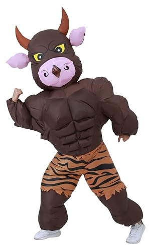 FXICH Disfraz de Vaca Hinchable para Adulto, Toro para Halloween, Juegos de Rol, Fiestas, Carnaval - para 150-190cm
