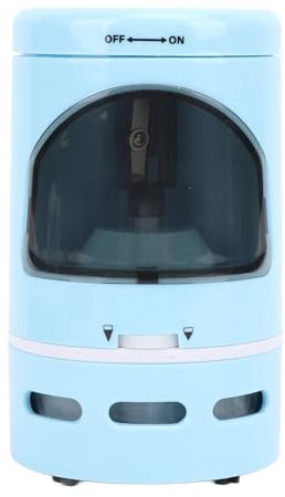 Elektrischer Bleistiftspitzer mit Abnehmbarer Rasierbehälter, Batteriebetrieben, Schnelles Anspitzen, Zur Entfernung von Schreibtischresten (BLUE)