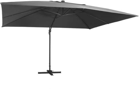 Somanki Sombrilla voladiza conposte aluminio antracita 400x300 cm, Parasoles De Jardin, Sombrilla Piscina, Sombrilla Terraza Exterior, Parasol Playa, Sombrillas Para Jardin - 47006