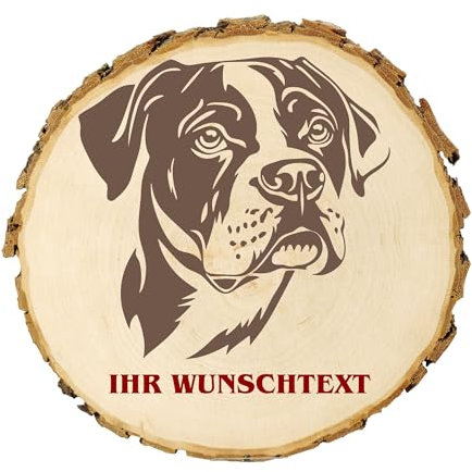 KIWISTAR UG - 14-16 cm Baumscheibe - Segugio Italiano - Hund - personalisiertes Geschenk individuell selbst gestalten - Name - Holzscheibe mit Wunschtext - Naturholz - Geschenk - Türschild