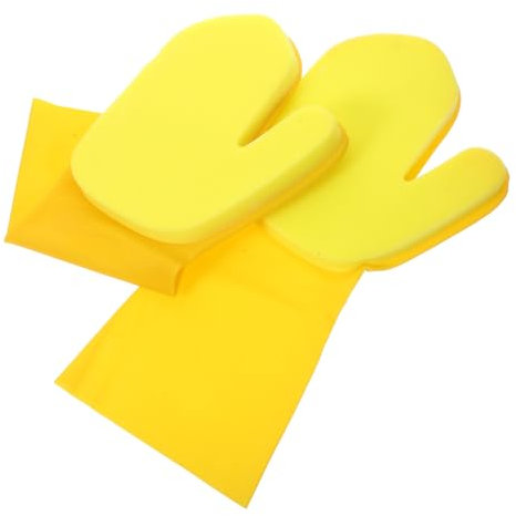 IWOWHERO 2 Stück Wiederverwendbare Haushaltsreinigungshandschuhe Multifunktionale Geschirrspülhandschuhe Für Küche Waschbare Staubtuch Handschuhe Flexibel Und Rutschfest