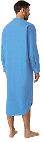 Nattlinne herr långärmad rolig – pyjamas bomull herr, rund hals nattkläder mjuk luftig sovskjorta enfärgad nattklänning kort sovskjorta modern sovklänning loungewear avslappnad sovskjorta
