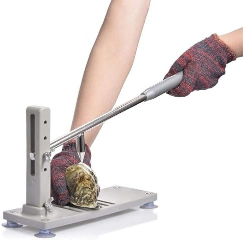 Abridor de ostras profesional de acero inoxidable con mango antideslizante, resistente y ajustable de grado comercial para restaurantes, hoteles, mercados
