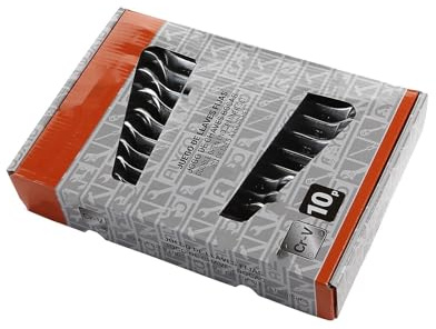 Zarivy Juego de 10 llaves fijas 6x7 a 24x26, aleación resistente, ideal para mecánica y reparaciones en espacios reducidos.