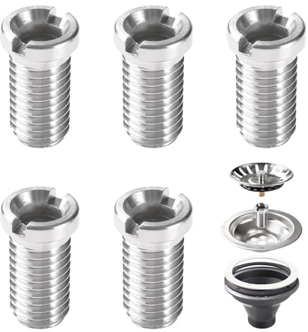 Lyeteung 5 PCS M12 x 25mm Sink Basket Screw, Sink Strainer Stainless Steel Screws, for Sink Strainer Plug Kitchen