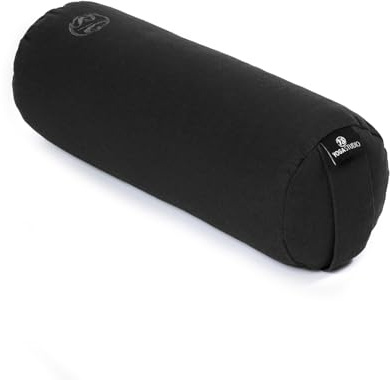 Yoga Studio Organic Lightweight Kapok Mini Bolster Perfect for Yoga and Back Stretching 32x12cm (Black)