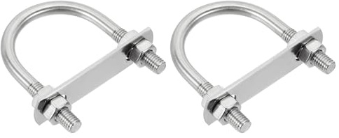 QUARKZMAN Pernos En U M8 2 Juegos Ancho Interno 42mm(1.65) Longitud 72mm Acero Inoxidable 304 Curva Redonda Con Tuercas Y Placas Para Bote De Esquí Bote De Pesca