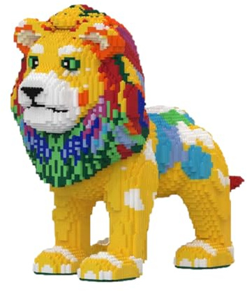 KeKeDuo Mikro Bausteine Sets, 18888+ Klemmbausteine 50CM Hoch Stehender Löwe Modellbausatz, DIY Mini Bricks Tier Bauset Kreative Konstruktionsspielzeug Geschenke für Teenager und Erwachsene
