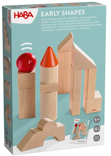 HABA Meine ersten Bausteine – Starter-Set Holzbausteine für Baby & Kleinkind ab 1 Jahr, nachhaltiges Kinderspielzeug & Geschenk zum 1. Geburtstag – Montessori Spielzeug