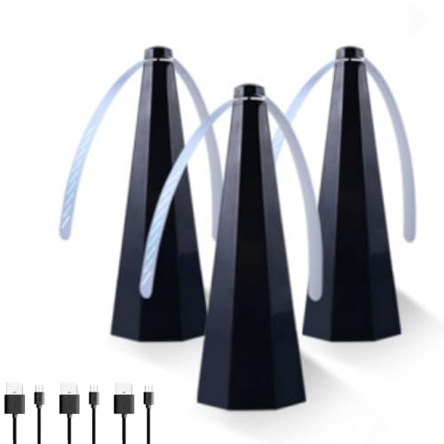 Eloigne Mouche Tournant,Ventilateur Anti Mouche De Table,Ventilateur Anti Mouche,Mouches Rechargeable USB,éLoignez Les Mouches Et Les Insectes De Vos Aliments pour ExtéRieur IntéRieur (3pcs)